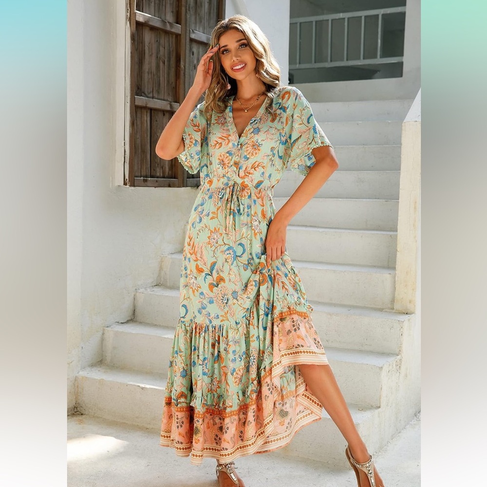 R. Vivimos Floral Maxi Dress